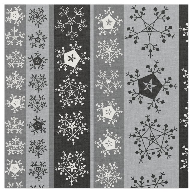 Snowflake Stripes Fabric (Close Up)