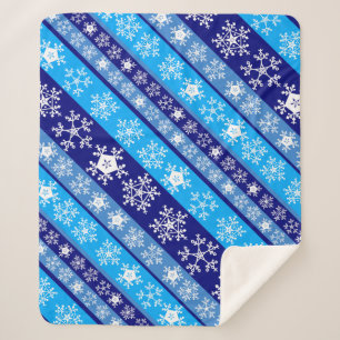 Snowflake Stripes Sherpa Blanket