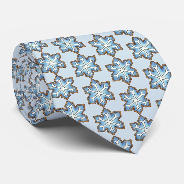 Snowflake Sugar Cookie Winter Hanukkah Christmas Tie (Rolled)