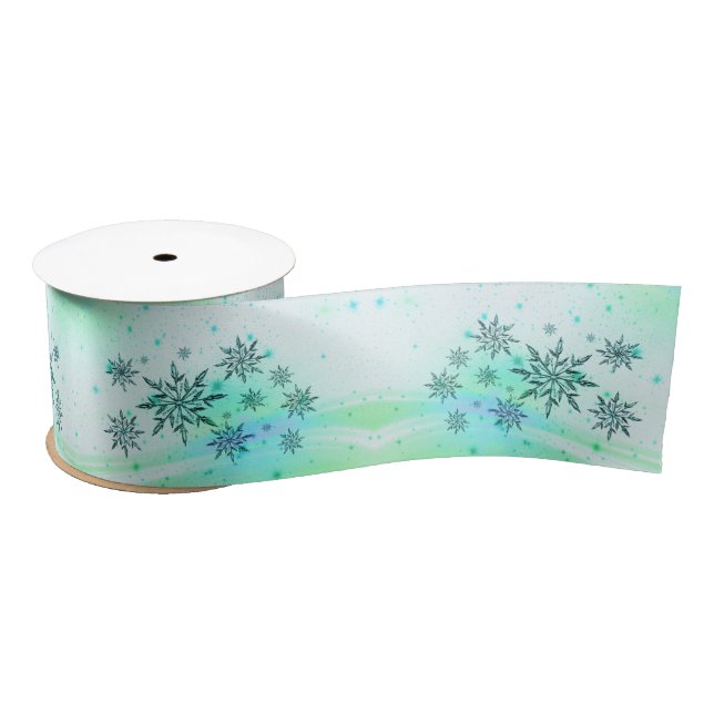 Snowflake swirl ribbon satin ribbon (Spool)