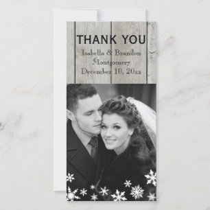 Snowflake Thank You Card Time to Drink Champagne