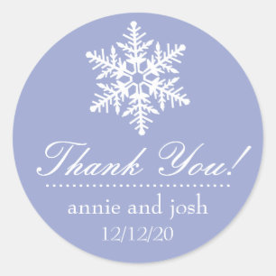 Snowflake Thank You Labels (Purple)