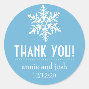 Snowflake Thank You Labels (Sky Blue)