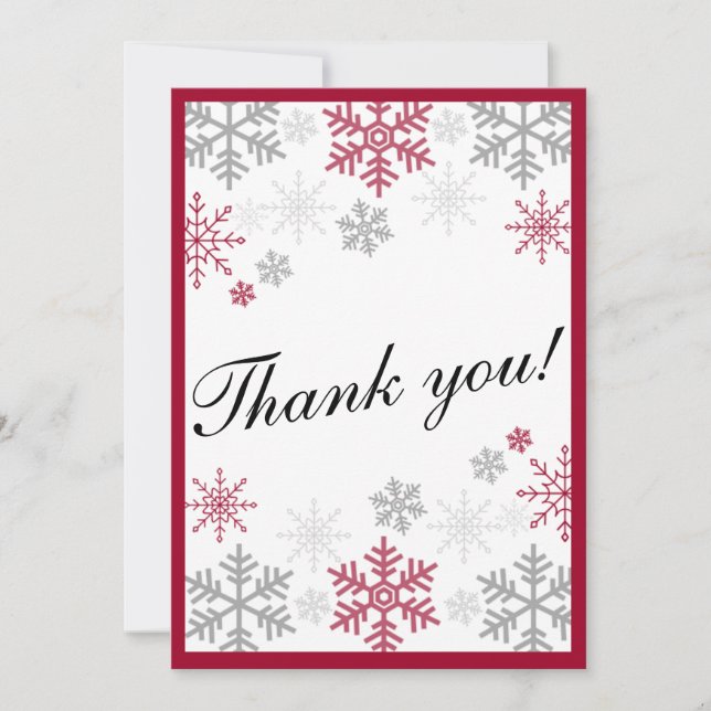 Snowflake thank you note card (Front)