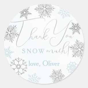 Snowflake Thank You Snow Much Circular Favour Seal