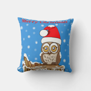 Snowflake the Owl at Christmas Cushion