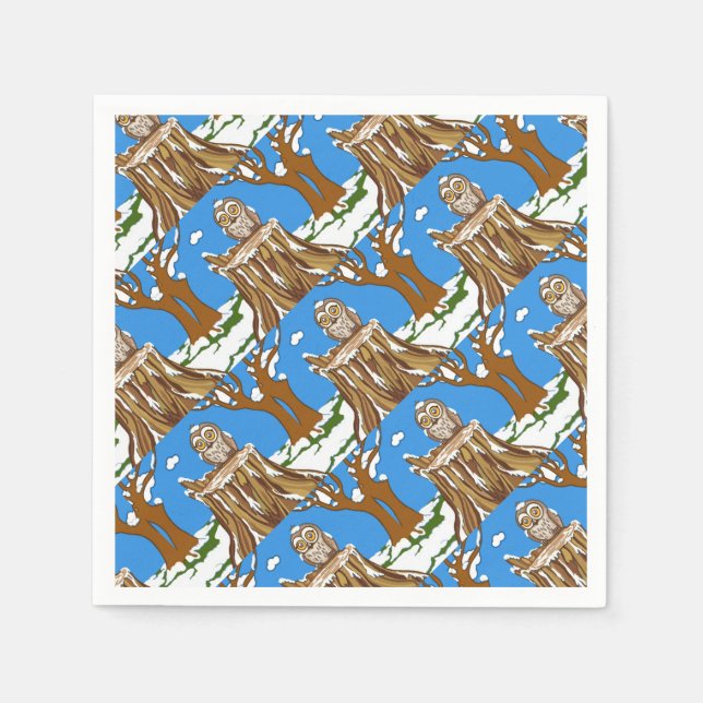 Snowflake the Owl Napkin (Front)