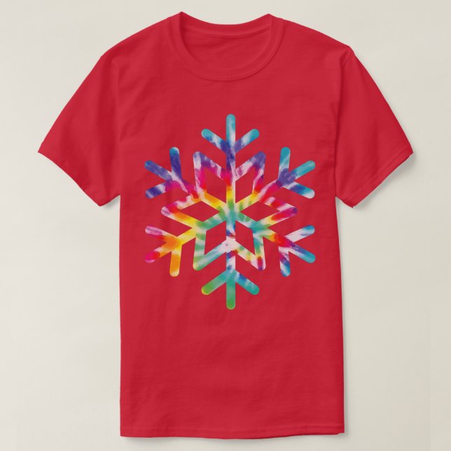 Snowflake Tie Dye Christmas Hippie Retro Holiday X T-Shirt (Design Front)