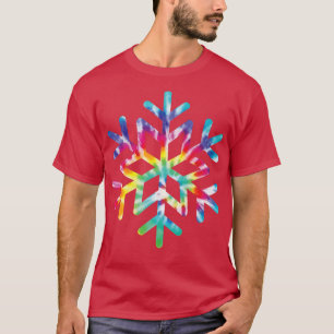 Snowflake Tie Dye Christmas Hippie Retro Holiday X T-Shirt