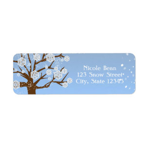Snowflake Tree Winter Wonderland Address Labels