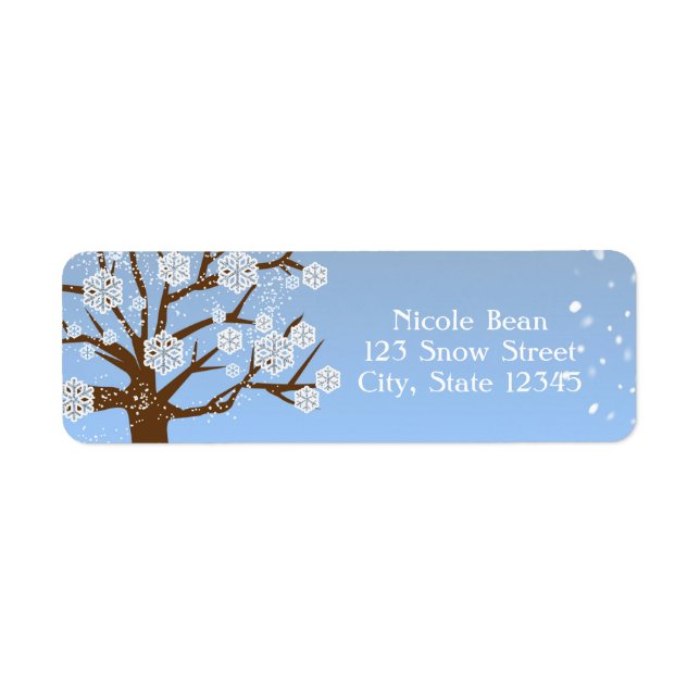 Snowflake Tree Winter Wonderland Address Labels (Front)