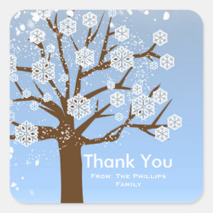Snowflake Tree Winter Wonderland Snowy Sticker