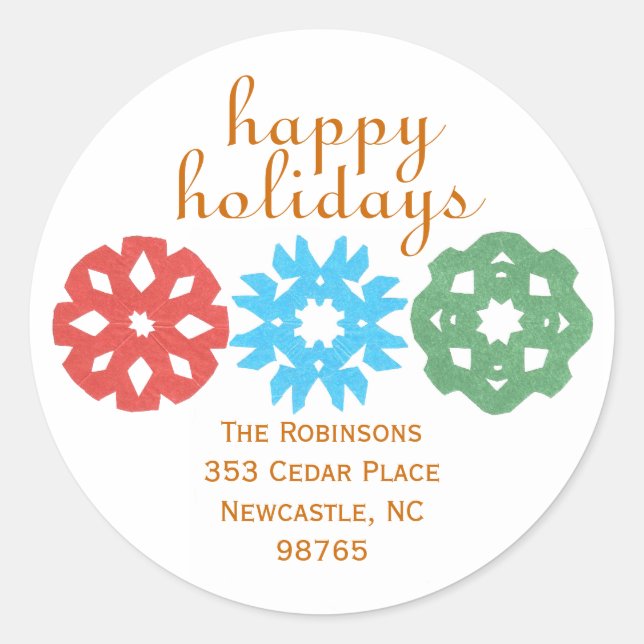 Snowflake trio eturn-address label (Front)