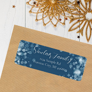 Snowflake Typography Return Address Label