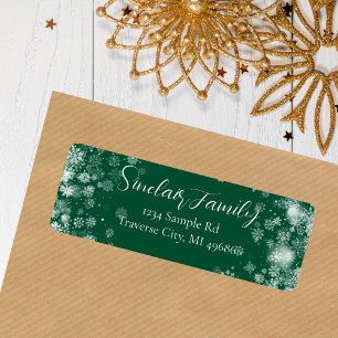 Snowflake   Typography Return Address Label