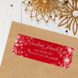 Snowflake Typography Return Address Label