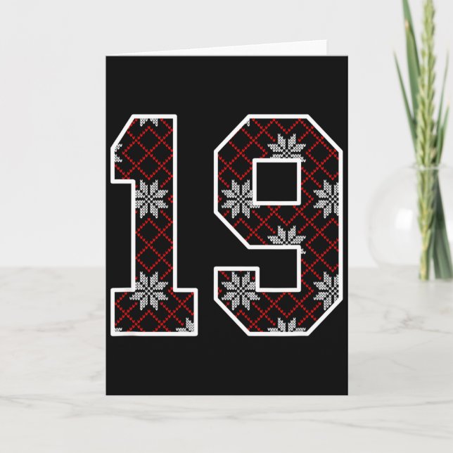Snowflake Ugly Christmas Number 19 Uniform #19 Jer Card (Front)