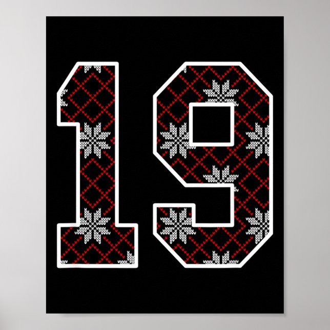 Snowflake Ugly Christmas Number 19 Uniform #19 Jer Poster (Front)