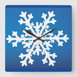 Snowflake Wall Clock    Blue