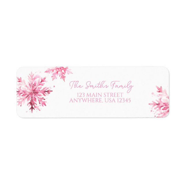 Snowflake Watercolor Winter ONEderland Birthday (Front)