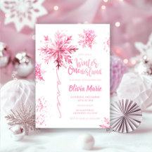Snowflake Watercolor Winter ONEderland Birthday
