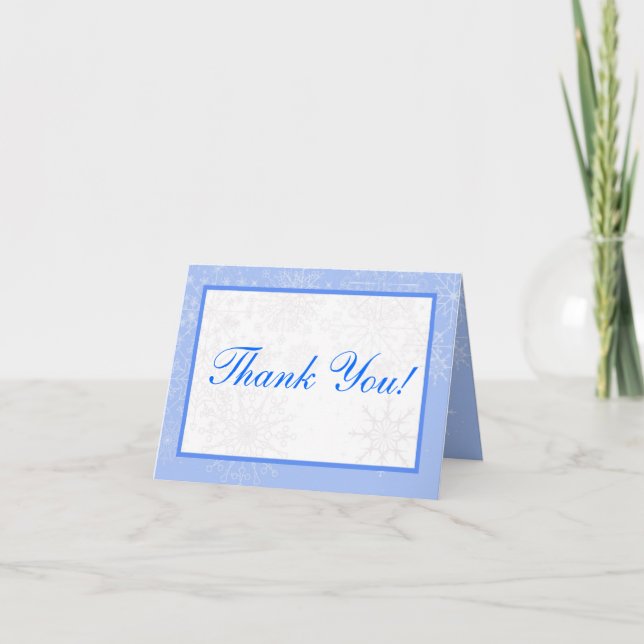 Snowflake Wedding Folded Thank You Card (Front)