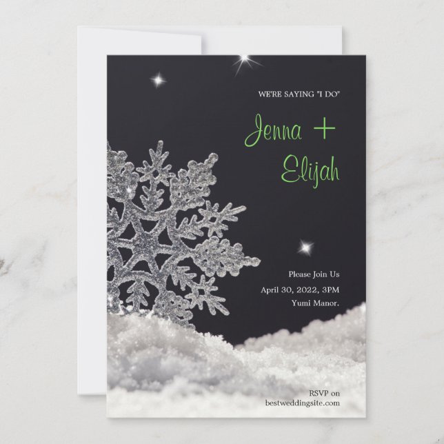 Snowflake Wedding Invitation (Front)
