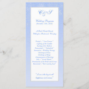Snowflake Wedding Programs Programme
