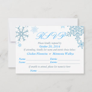 Snowflake Wedding RSVP Card (Malibu Silver)
