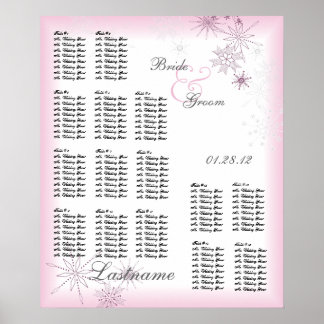 Snowflake Wedding Seating Chart Ice Berry
