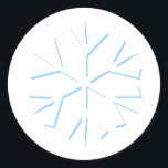 Snowflake, White Classic Round Sticker<br><div class="desc">matches,  "White Christmas" greeting card,  envelope and return address label (also available with blue background)</div>