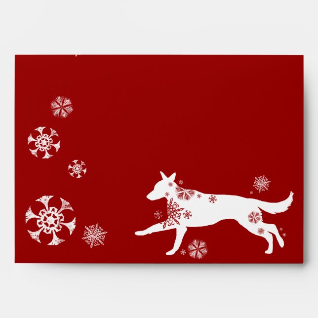 Snowflake White German Shepherd Dog Envelopes (Front)