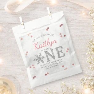 Snowflake Winter 1st Birthday Favour Bags