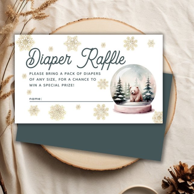 Snowflake Winter Baby Shower Diaper Raffle Enclosure Card (Snowflake Winter Baby Shower Diaper Raffle Enclosure Card)