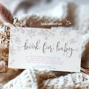 Snowflake Winter Baby shower  Enclosure Card