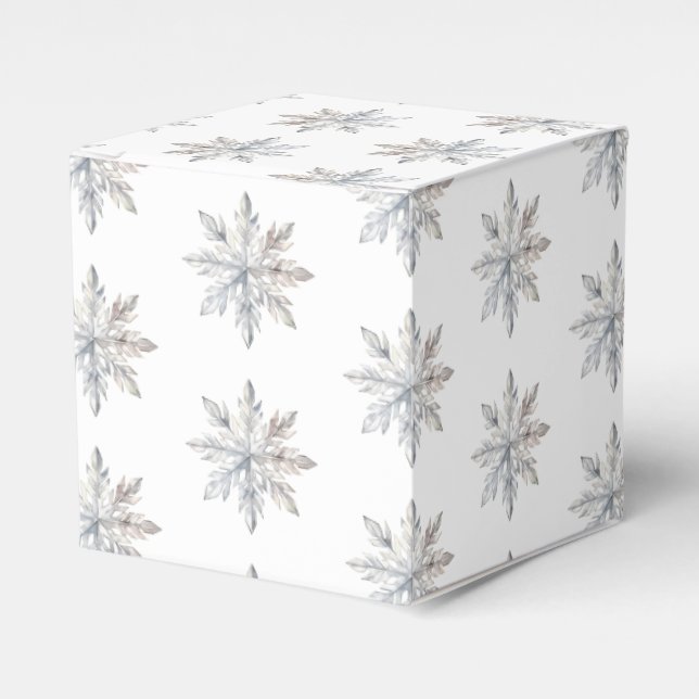 Snowflake Winter Baby Shower Favour Box (Front Side)
