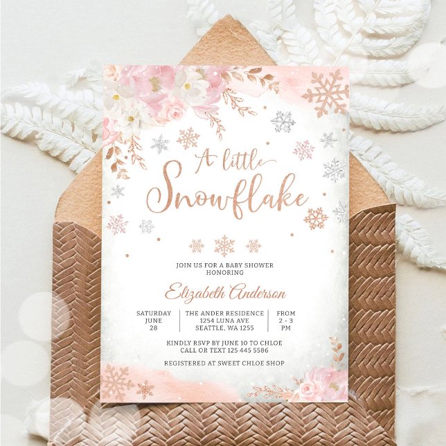 Snowflake Winter Baby Shower Invitation (Creator Uploaded)