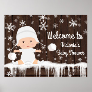 Snowflake Winter Baby Shower Sign
