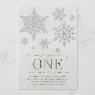 Snowflake Winter Birthday Party Invitation