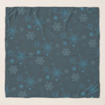 Snowflake winter blue seamless pattern scarf<br><div class="desc">Discover the winter beauty with CoNZilio's "Snowflake Winter Blue Seamless Pattern". This winter-themed design features intricately detailed light blue snowflakes set against a dark blue background of the midnight color, creating a stunning visual effect and embodying the winter vibes. Ideal for winter pattern sweaters, t-shirts, and other clothing items or...</div>