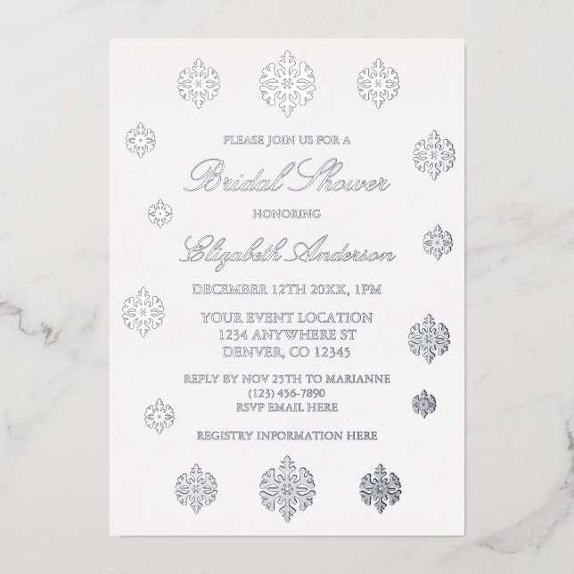 Snowflake Winter Bridal Shower (Front)