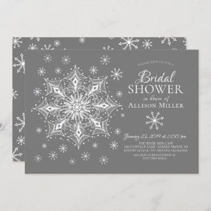 Snowflake Winter Bridal Shower Invitation