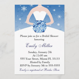 Snowflake Winter Bridal Shower Invitation