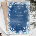 Snowflake Winter Christmas Greenery Floral Wedding Invitation<br><div class="desc">Blue Snowflake Tis the season to be married Winter Christmas Greenery Floral Wedding Invitation
Winter Wedding,  Tis the season to be married</div>