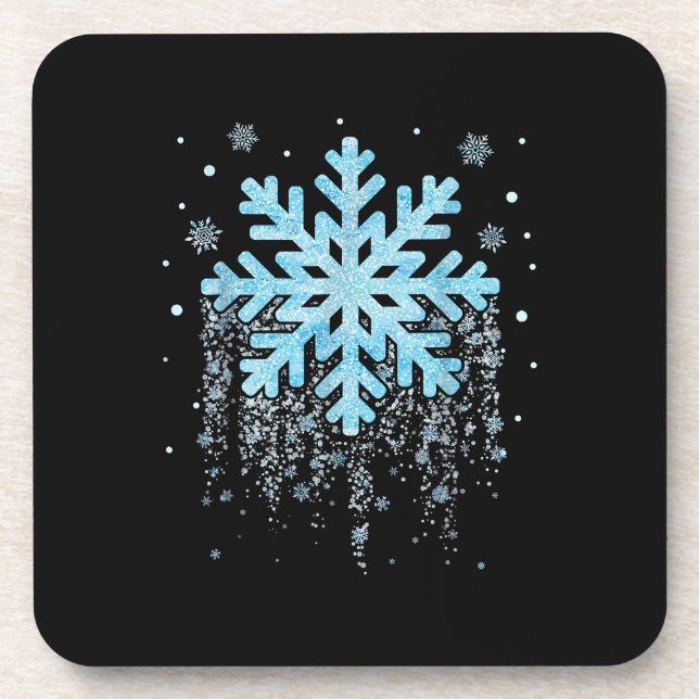 Snowflake Winter Christmas Matching Mens Womens Ki Coaster (Front)