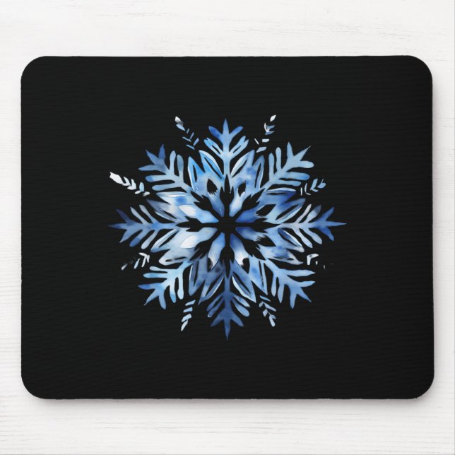 Snowflake Winter Christmas Matching  Mouse Mat (Front)
