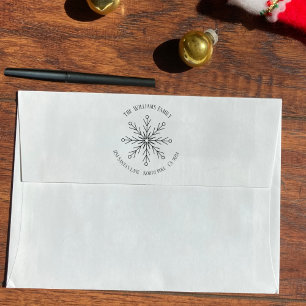 Snowflake Winter Family Rubber Stamp