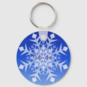 Snowflake Winter Holiday Christmas Keychain