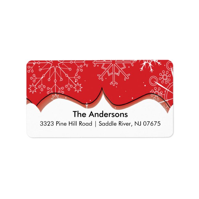 Snowflake Winter Holiday Return Address Label (Front)