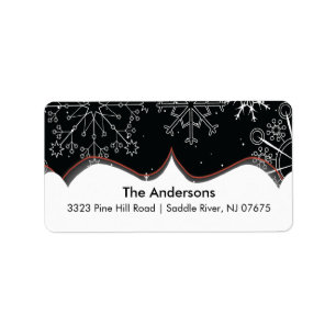 Snowflake Winter Holiday Return Address Label